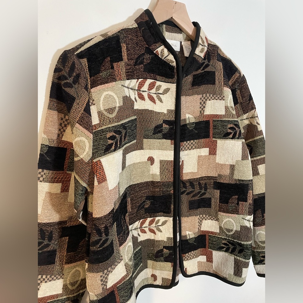 Vintage Studio Works Patchwork Tapestry Jacket Fu… - image 3